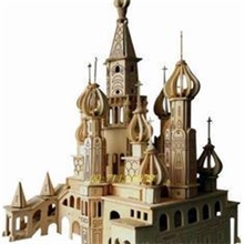 临沂批发城厂家直销木制仿真模型拼装建筑大12片装【圣彼得堡