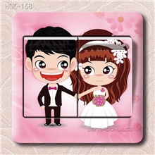 HGK-168金石良缘彩色时尚婚庆开关贴批发