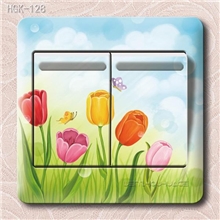 HGK-128郁金香时尚花卉PVC开关贴批发