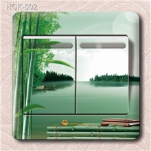 HGK-002竹摇清影罩幽窗透明PVC开关贴批发