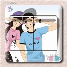 HGK-022卡通情侣(二)时尚PVC开关贴批发