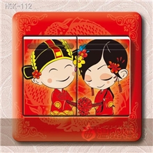 HGK-112琴瑟合鸣PVC婚庆开关贴批发