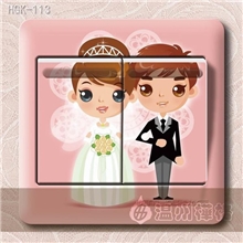 HGK-113花开并蒂PVC婚庆开关贴批发