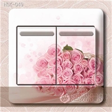 HGK-049粉色玫瑰彩色PVC开关贴