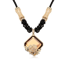 义乌小饰品批发厂家直销镀真金玫瑰花开精品毛衣链玫瑰花饰品