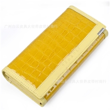 韩版风范甜美淑女真皮格纹中长款女钱包4031批发供应厂家直批