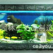 鱼缸三友汽车极浮法玻璃生态迷你壁画创意鱼缸时尚室内装饰