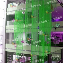 现货批发！搜荷美装商场酒店日常节庆中庭线帘吊挂装饰9色可选