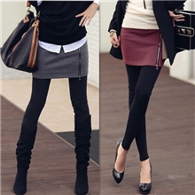 9964秋冬装新款女装韩版假两件修身打底裤女打底裤裙靴裤