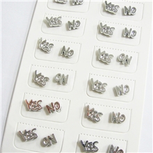 供应YES/NO磁铁耳钉耳环