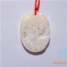 贝雕饰品贝雕工艺品贝壳雕刻吊坠珍珠母贝工艺品美人头像