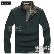 【批发供应】B家吧宝莉秋季男装新款立领t恤格子领时尚休闲上装