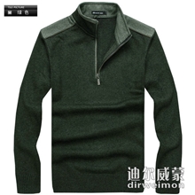 2013冬装新款针织衫男士羊毛衫休闲半高拉链立领纯色男装毛衣批发