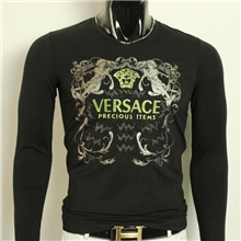 2013秋装男装长袖T恤精品丝光棉烫钻压花个性图案人头风格小衫