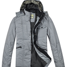 海澜之家男装休闲棉服/棉衣帽子/毛边可拆卸聚酯纤维填充D3H036