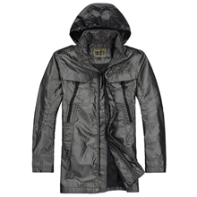 海澜之家男装休闲连帽派克/夹克D3H049聚酯纤维填充帽可收