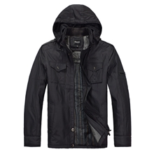 男装秋装新款狮龙共舞男款厚防寒服驼毛可脱帽99052