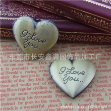 现货供应优质复古桃心形相合项链.青古拉丝饰品相盒