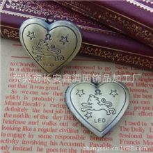 复古十二星座系列相盒项链饰品吊坠.狮子座相盒.青古拉丝扫铜相合