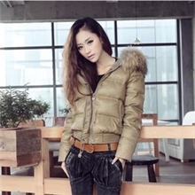 裸婚时代范冰冰姚笛童佳倩同款大毛领短款羽绒服外套批发女