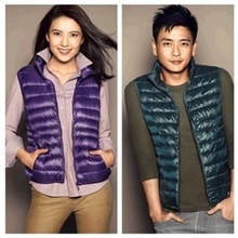 优衣库UNIQLO同款秋冬新款男式女士情侣轻薄款马甲马夹背心羽绒服