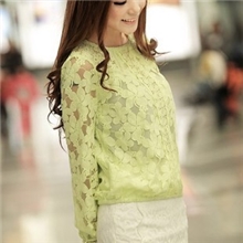 ochirly/欧时力2013春专柜正品代购长袖蕾丝钩花衬衫1131010270