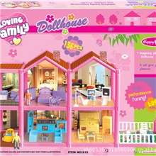 粉红豪华别墅双层塑料玩具娃娃过家家的玩具超大户型