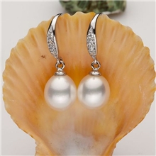 特价批发天然淡水珍珠9-10mm水滴形纯银耳坠正品厂家直销