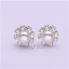 天然淡水珍珠耳钉超靓韩版大量批发集丽珠宝首饰