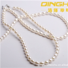 流行时尚淡水珍珠7-8mm米型珍珠项链