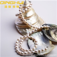 淡水珍珠米型珍珠项链天然优质