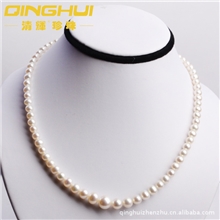 顶级珍珠淡水珍珠塔链白色正圆珍珠