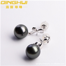 欢迎选购伊思丽珍珠蝶舞大溪地黑珍珠耳环优美典雅