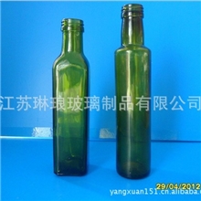 厂家供应各种容量玻璃瓶。墨绿色橄榄油瓶、高白料玻璃瓶、250ml