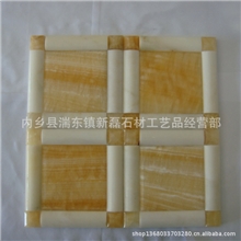 厂家供应优质黄白三拼二马赛克墙体背景砖精品玉石马赛克