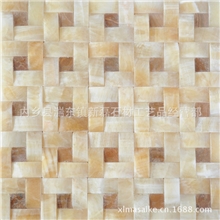 河南马赛克米黄玉回行编织马赛克玉石马赛克墙体背景砖厂家直销