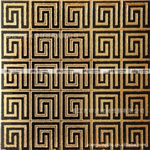 【法兰波仕】黑色镀金回形抛金砖/抛晶砖300x300外墙面砖/地砖