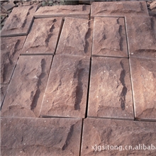 文化石产地供应高粱红蘑菇文化石红色文化石