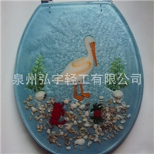 【特价现货】外贸环保树脂透明彩绘马桶盖，海洋系列坐便器盖板