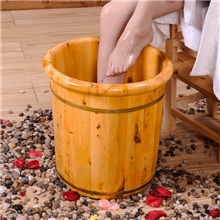 供应香柏木40高足浴木盆加厚包边泡脚木桶洗脚桶