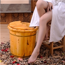 供应香柏木40CM高包边加高加盖洗脚木桶泡脚桶