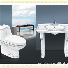 供应白金虹吸式旋转座便器白金双脚立柱盆套装组合