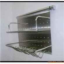 纯正不锈钢双层斜瓶置物架/厨房挂架酱油瓶配管座