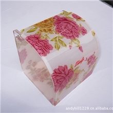 供应加厚亚克力红牡丹滚筒手纸架