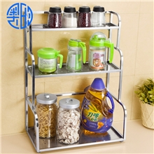 广东厨卫厂家供应三层梯形架不锈钢置物架W3042