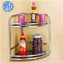 生产销售浴室双层不锈钢转角架卫浴置物架W2024A