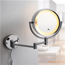 现货供应双面带灯化妆镜/B02-F/双面壁式化妆镜/金属化妆镜