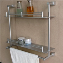 卫浴置物架批发卫浴置物架双层浴室架厕所挂件太空铝置物架