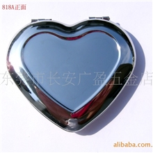 供应金属爱心形化妆镜、厂家直销、可印LOGO、小镜子、