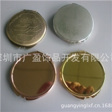 厂家大量供应金属简易镜70、圆形化妆镜镜子、高档便携可贴图案镜